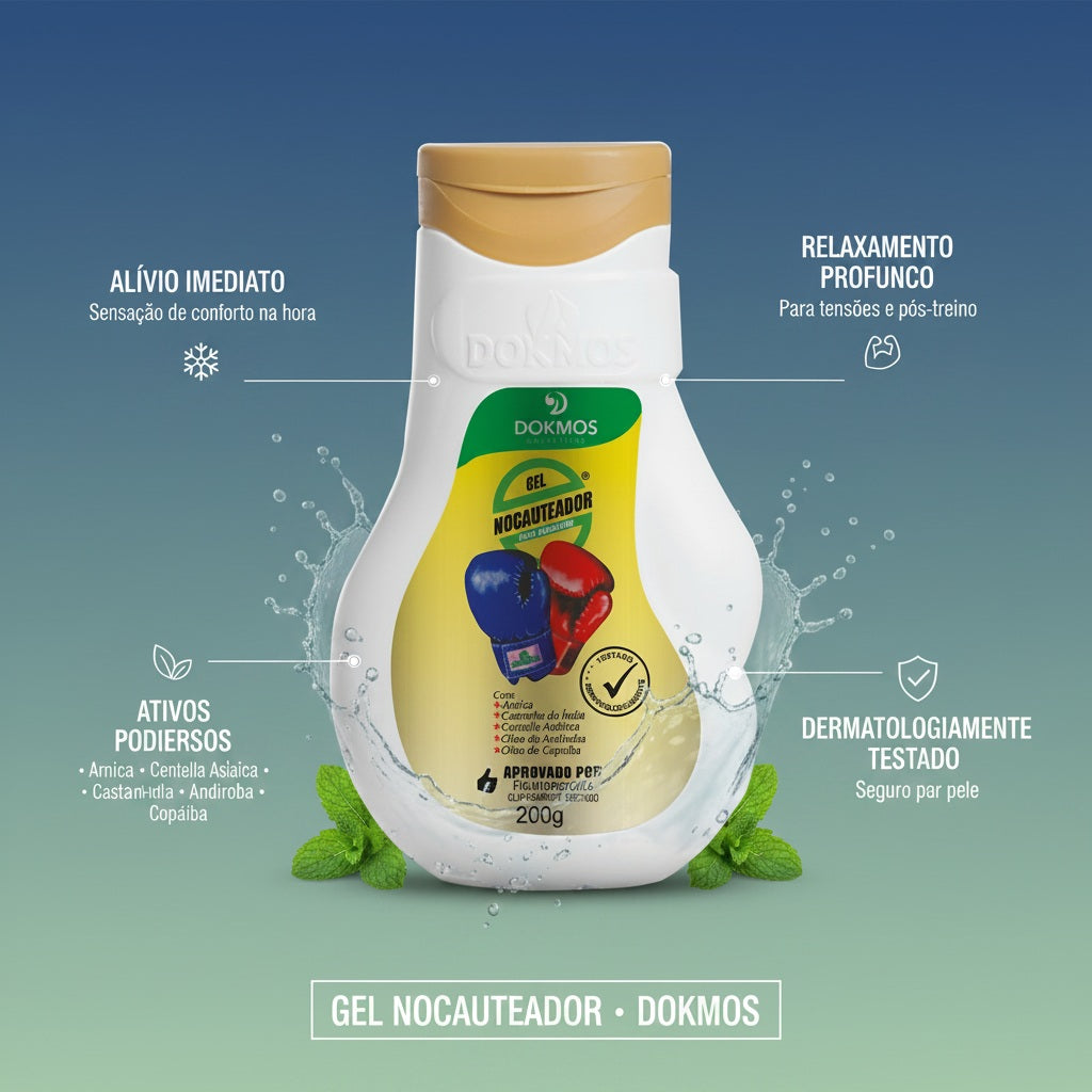 Gel Nocauteador Dokmos 200g Original Para Massagem Relaxamento e Conforto das Estruturas que se Apresentam Inflamação