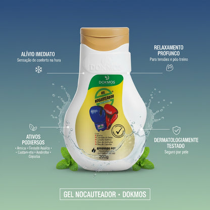 Gel Nocauteador Dokmos 200g Original Para Massagem Relaxamento e Conforto das Estruturas que se Apresentam Inflamação