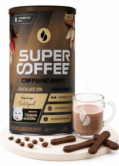 Kit 2x Supercoffee Língua De Gato 380g - Caffeine Army Sabor Chocolate