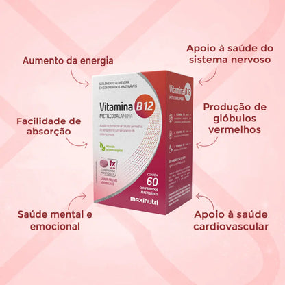 Vitamina B12 Metilcobalamina Energia Vitalidade - Maxinutri