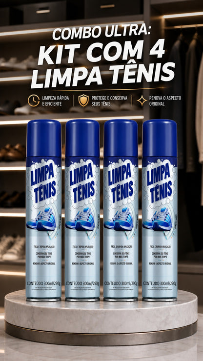 kit 4 Limpa Tênis Premium Espuma Magica para Calcados Petroplus Nylon Borracha Tecido Couro Sintetico