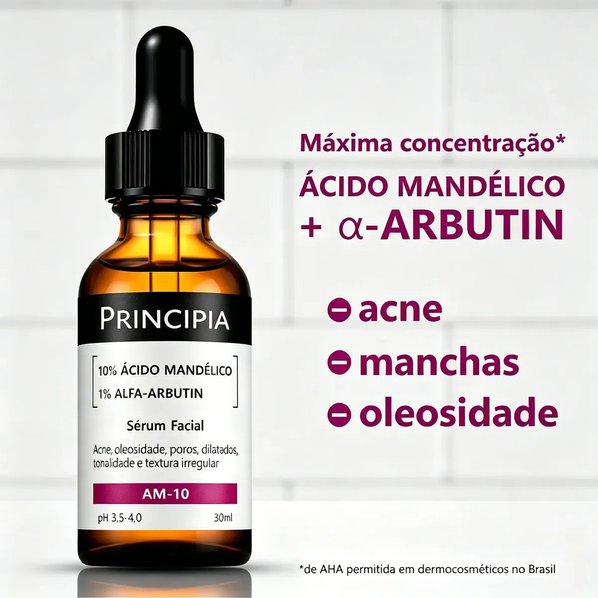 Sérum Am-10 Principia 10% Ácido Mandélico + 1% Alfa-arbutin