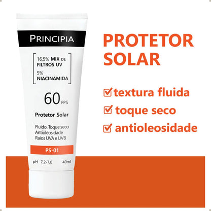 Kit Trio Limpeza, Hidratação Proteção Solar GL01 + AH-02 + PS-01 60FPS