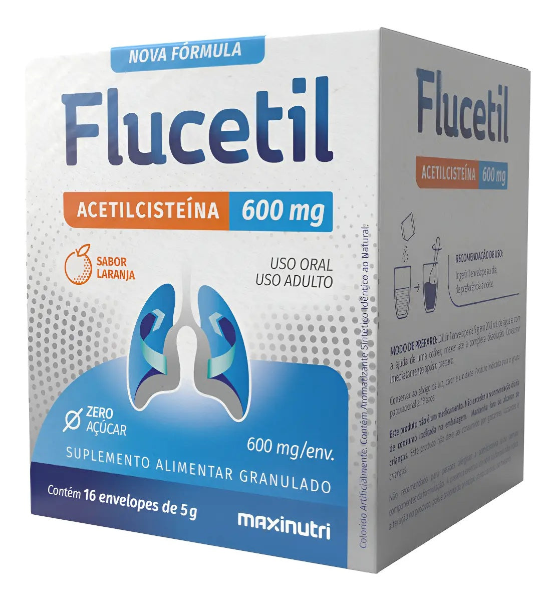 Flucetil Sachê Granulado 16x5g Sabor Laranja Maxinutri