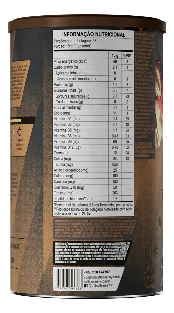 Kit 2x Supercoffee Língua De Gato 380g - Caffeine Army Sabor Chocolate