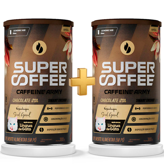 Kit 2x Supercoffee Língua De Gato 380g - Caffeine Army Sabor Chocolate