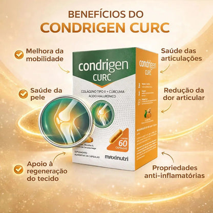 Condrigen Curc Colágeno Tipo 2 + Cúrcuma 60 Cáps Maxinutri  Sem Sabor