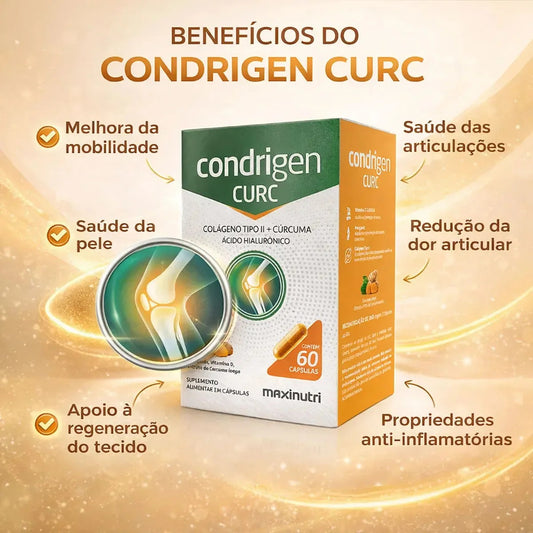 Condrigen Curc Colágeno Tipo 2 + Cúrcuma 60 Cáps Maxinutri  Sem Sabor