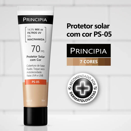 PRINCIPIA, Protetor Solar Facial FPS70 PS-05 Cor 1.0 c/ 30ml