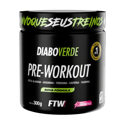 Pré-Treino Diabo Verde 300g Sabor Maçã Verde FTW