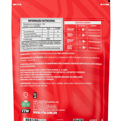 Creatina Monohidratada Refil 500g - FTW