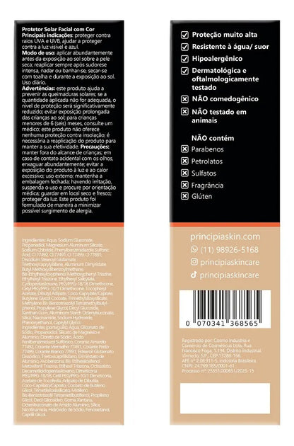 PRINCIPIA, Protetor Solar Facial FPS70 PS-05 Cor 1.0 c/ 30ml