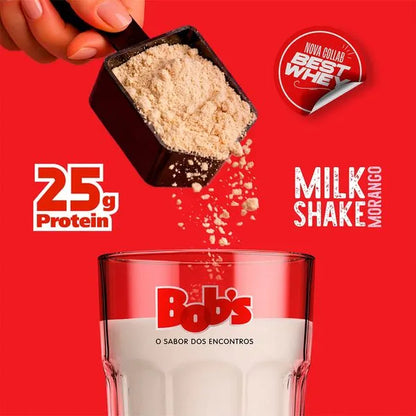 Best Whey Protein (Pote 450g) Milkshake De Morango Bob's