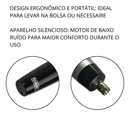 Aparador De Pelos Wahl Trimmer Nasal Nariz Orelha Portátil Viagem