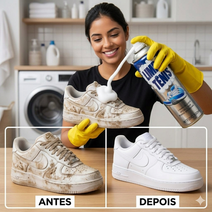 kit 4 Limpa Tênis Premium Espuma Magica para Calcados Petroplus Nylon Borracha Tecido Couro Sintetico