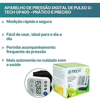 G-Tech Aparelho De Pressão Digital De Pulso Gp400 Cor: Branca