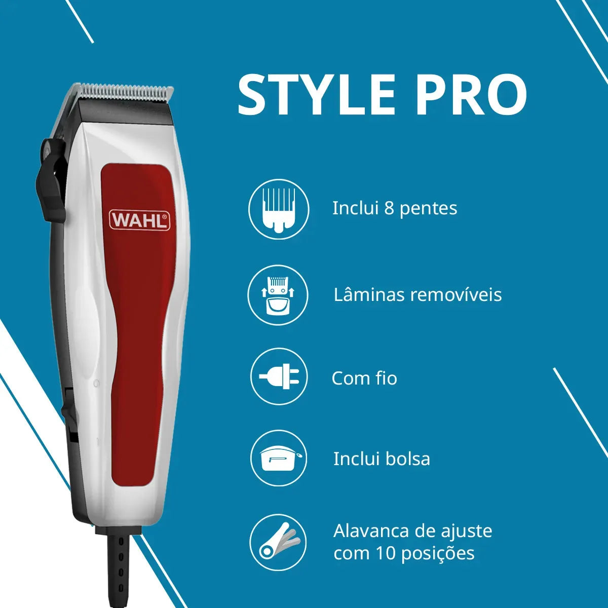 Wahl Maquina de Corta Cabelo Style Pro Com Fio 110v