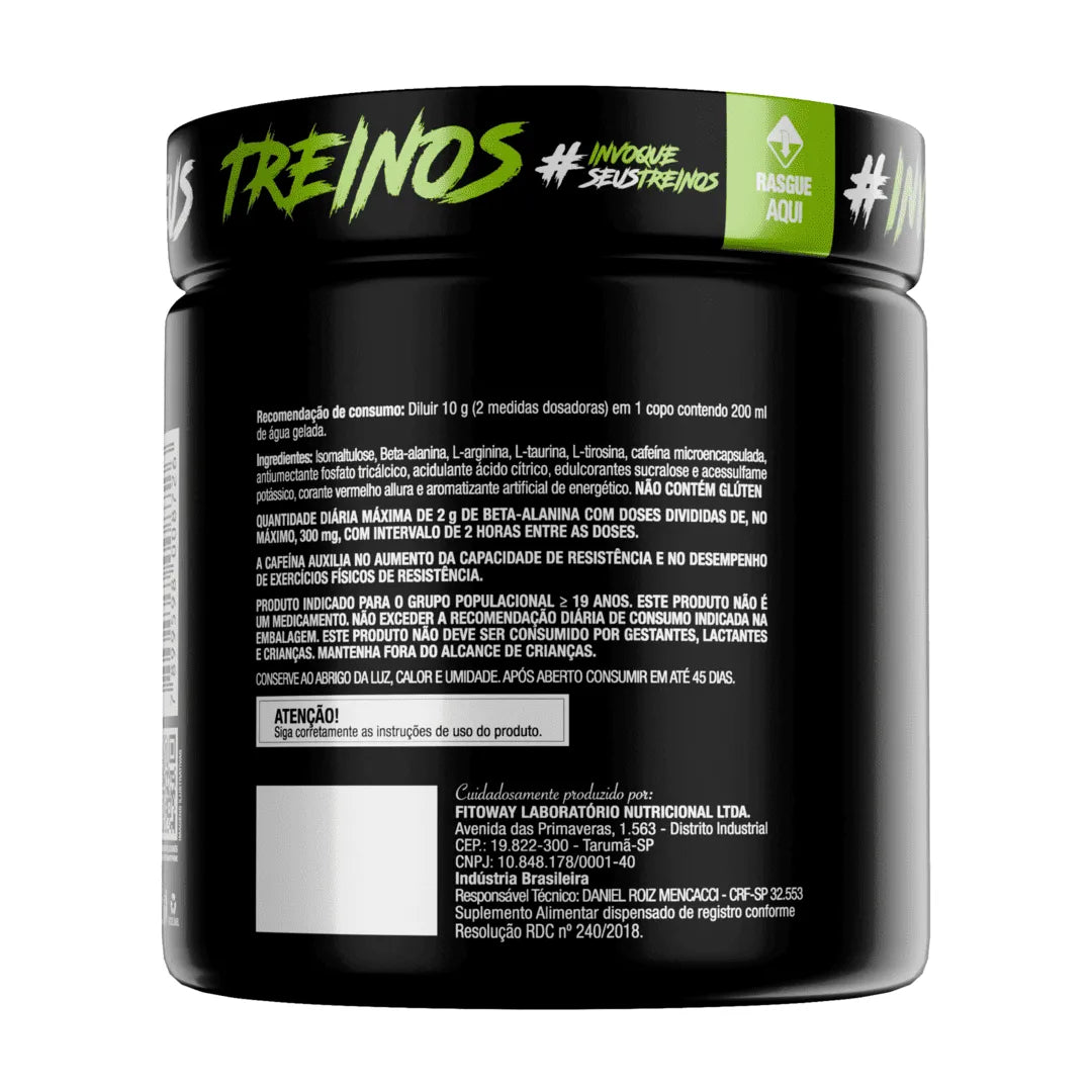 Pré-Treino Diabo Verde 300g Sabor Maçã Verde FTW