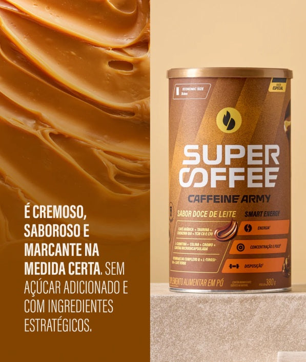 Kit Super Coffee Caffeine Army 380g  2 Sabores Especiais Lingua de gato + Doce de Leite