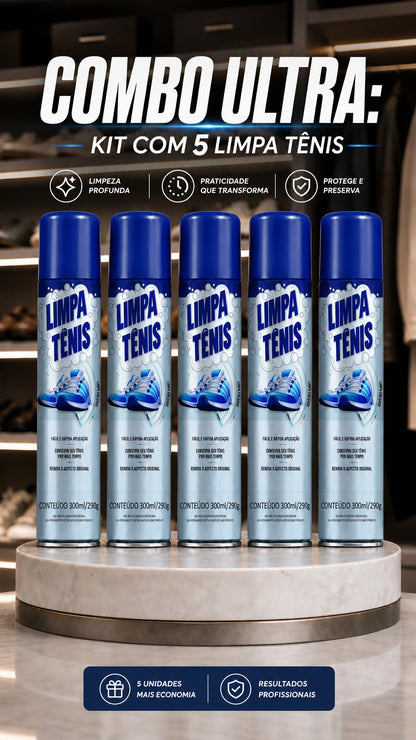 kit 5 Limpa Tênis Premium Espuma Magica para Calcados Petroplus Nylon Borracha Tecido Couro Sintetico
