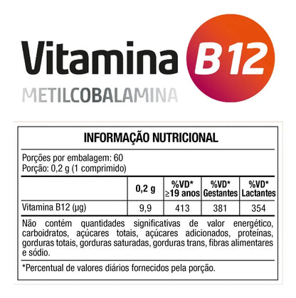 Vitamina B12 Metilcobalamina Energia Vitalidade - Maxinutri