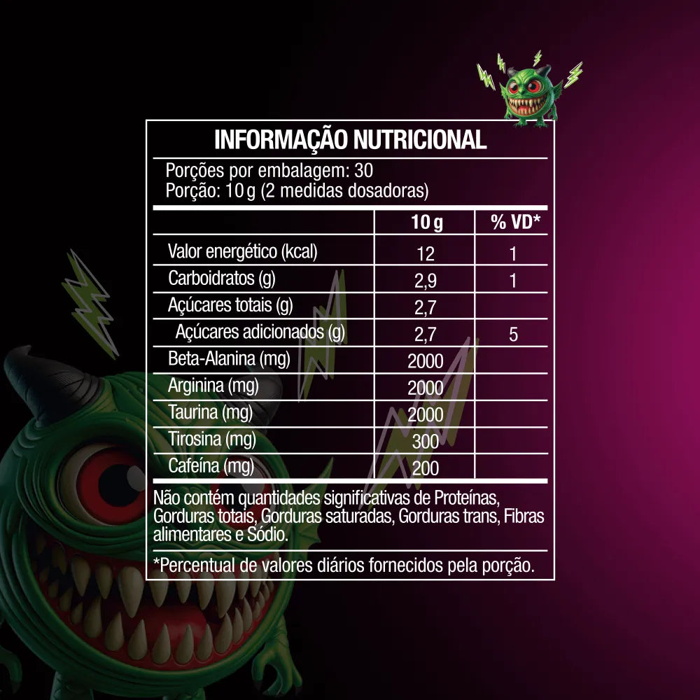 Pré-Treino Diabo Verde 300g Sabor Maçã Verde FTW