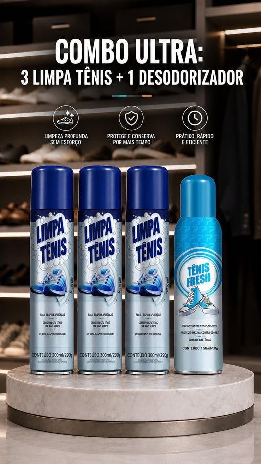 KIT 3 LIMPA TENIS E 1 TENIS FRESH