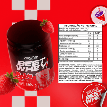 Best Whey Protein (Pote 450g) Milkshake De Morango Bob's