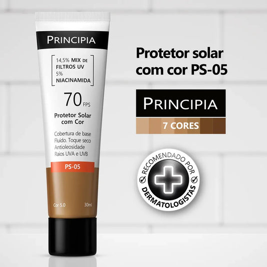 PRINCIPIA, Protetor Solar Facial FPS70 PS-05 Cor 5.0 c/ 30ml