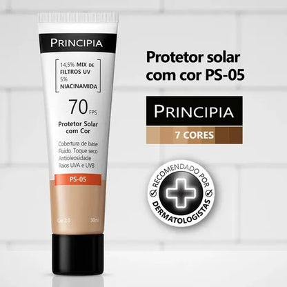 PRINCIPIA, Protetor Solar Facial FPS70 PS-05 Cor 2.0 c/ 30ml