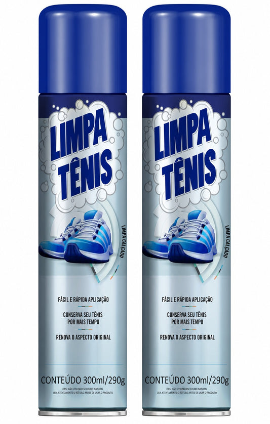 kit 2 Limpa Tênis Premium Espuma Magica para Calcados Petroplus Nylon Borracha Tecido Couro Sintetico