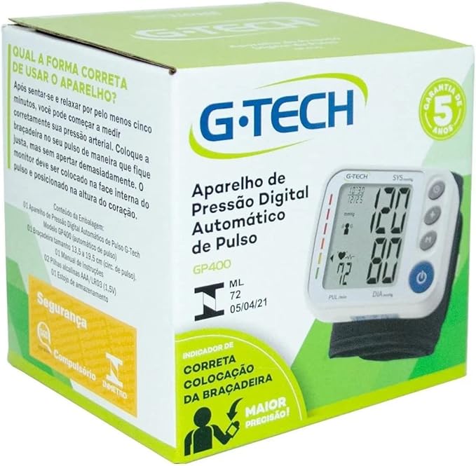 G-Tech Aparelho De Pressão Digital De Pulso Gp400 Cor: Branca