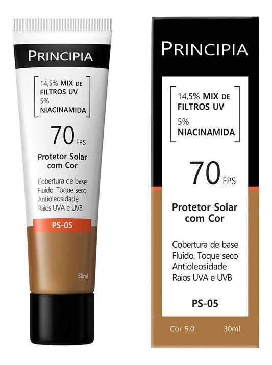 PRINCIPIA, Protetor Solar Facial FPS70 PS-05 Cor 5.0 c/ 30ml