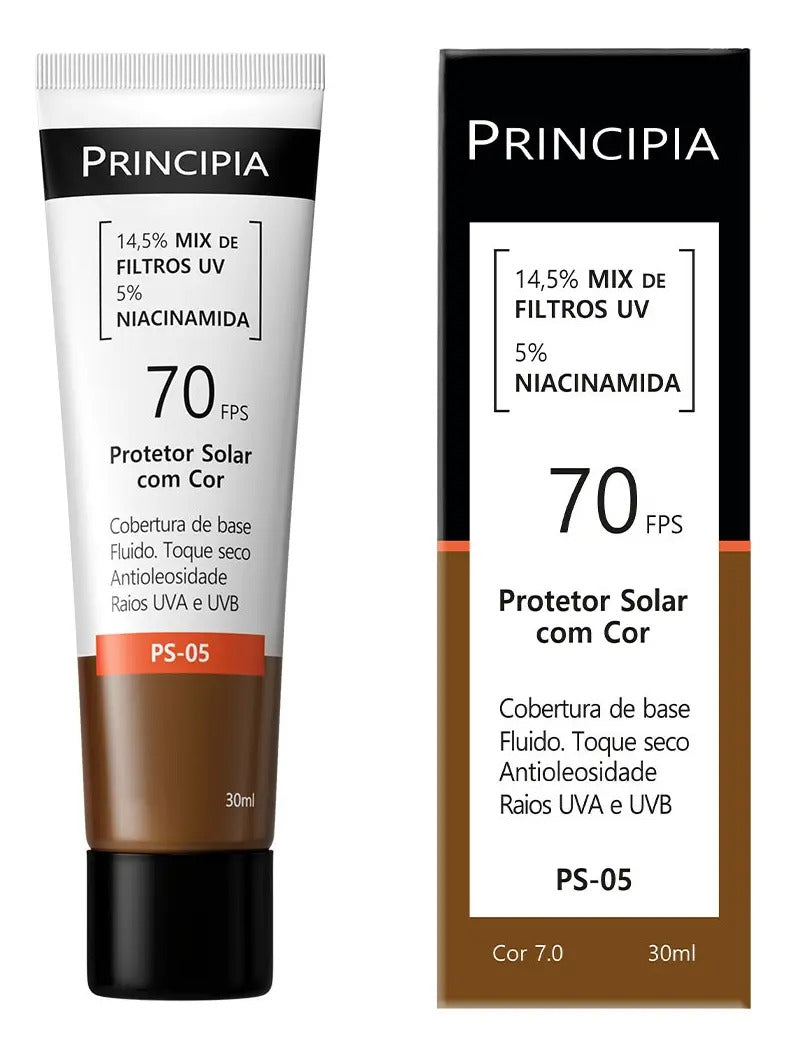 PRINCIPIA, Protetor Solar Facial FPS70 PS-05 Cor 7.0 c/ 30ml