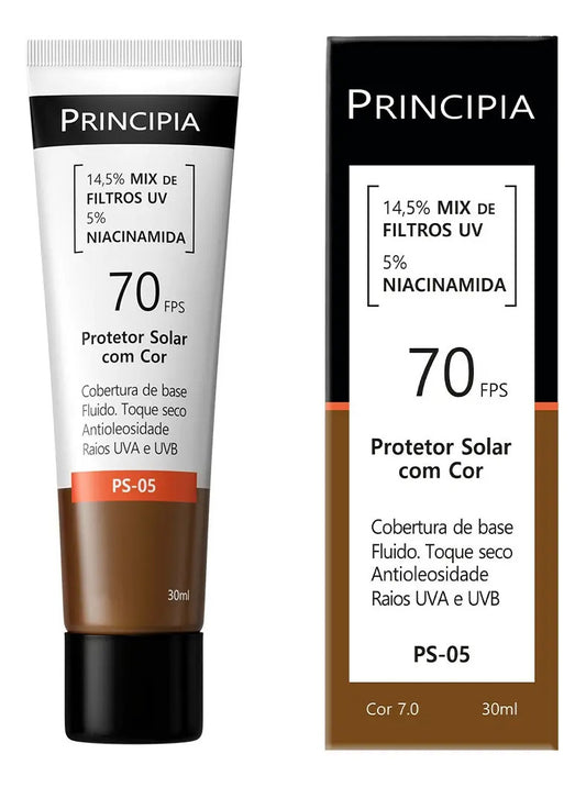 PRINCIPIA, Protetor Solar Facial FPS70 PS-05 Cor 7.0 c/ 30ml