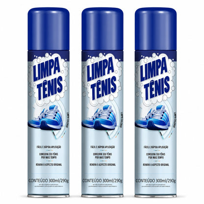 kit 3 Limpa Tênis Premium Espuma Magica para Calcados Petroplus Nylon Borracha Tecido Couro Sintetico