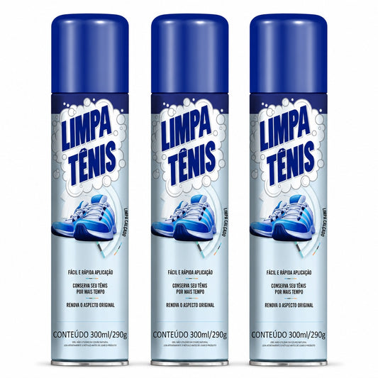 kit 3 Limpa Tênis Premium Espuma Magica para Calcados Petroplus Nylon Borracha Tecido Couro Sintetico