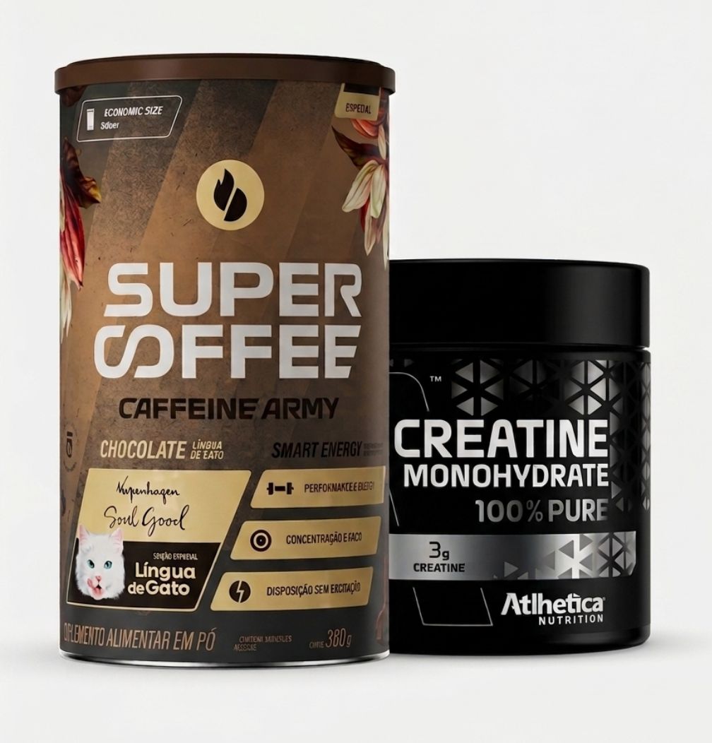 Kit Super Coffe Lingua de Gato + Creatina Atlhetica 100g