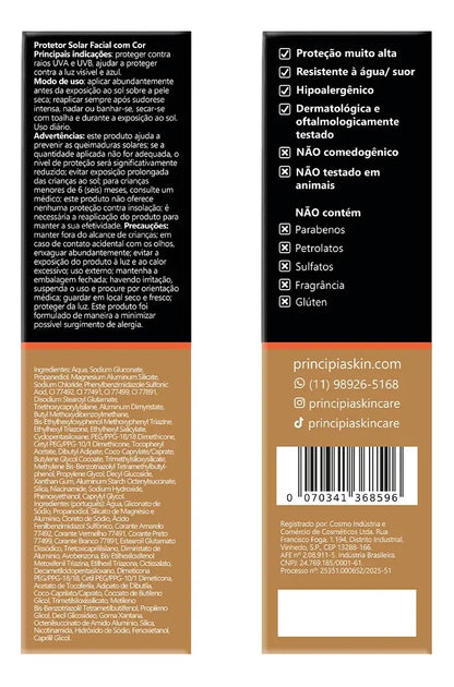 PRINCIPIA, Protetor Solar Facial FPS70 PS-05 Cor 5.0 c/ 30ml
