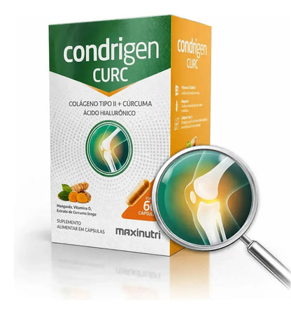 Condrigen Curc Colágeno Tipo 2 + Cúrcuma 60 Cáps Maxinutri  Sem Sabor